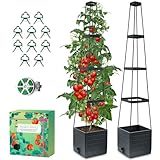 MQHUAYU 150cmTomatentopf, 2 Pack Selbstbewässerung Tomatentopf mit...