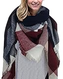 Lantch Damen Schal Kariert übergroßer Quadratisch Deckenschal Herbstschal...