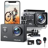 WOLFANG Action Cam 4K Unterwasserkamera 40M Wasserdicht 20MP EIS...