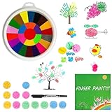 Komay Fingerfarben Kinder, 25 Farben Lustiges Finger Mal Set mit Malbuch,Fingermalerei Kit...