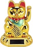 Asixxsix Glückskatze, Solarbetriebene Glückskatze, 7,9 cm, Reichtum, Maneki Neko, Feng...