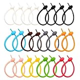 Belvanr Rouladen Silikonbänder 24 Stück Bunte Silikon Krawatten Tasche Colorful-Silikon...