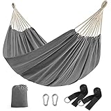 SONGMICS Hängematte 210x150cm Doppel Hängematte 300kg Tragkraft für Terrasse...