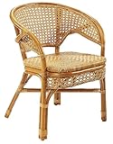 Kobolo Stuhl Rattanstuhl Sessel Rattansessel -Nimes- mit Wiener Geflecht - Natur