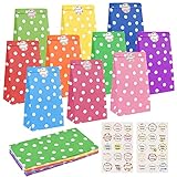 Feeona 20 Stück Bunte Geschenktüten, Papiertüten mit 30 Aufkleber (auf Deutsch)...