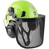 GREEN DEVIL Kettensägen-Schutzhelm Forstschutzhelm Sicherheitshelm mit Gehörschutz...