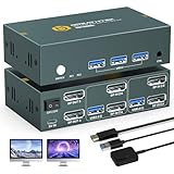 4K 120Hz DisplayPort KVM Switch 2 PC 2 Monitore,8K 60Hz USB 3.0 KVM-Switches mit...