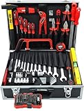 Famex 755-57 Aluminium Werkzeugkoffer bestückt mit hochwertigem Werkzeug Komplett Set -...