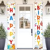 Avezano Happy Birthday-Banner, bunte Party-Dekorationen, Geburtstagstürbanner für...