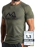 Herren Fitness T-Shirt meliert - Männer Kurzarm Shirt für Gym & Training -...