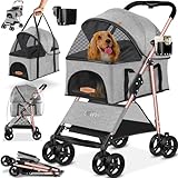 LOVPET® Hundewagen 2in1 Hundebuggy Hundebox Transporttasche Faltbar klappbar bis 20kg...