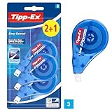 Tipp-Ex Korrekturroller Easy Correct zum seitlichen Korrigieren, 12m x 4.2mm, 3er Pack,...