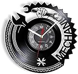 OUAPPA Wanduhren, echte Schallplatte, mechanische Werkzeuge, Wanduhr, modernes Design,...