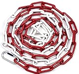 Absperrkette Rot Weiß Metall 5M, Absperrkette Stahl Glieder 5mm Rundstahlkette...