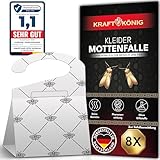 KRAFTKÖNIG Premium Kleidermottenfalle - 8X Mottenfalle Kleidermotten mit...