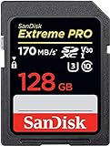 SanDisk Extreme PRO SDXC UHS-I Speicherkarte 128 GB (V30, Übertragungsgeschwindigkeit 170...