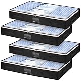 4 Pack Große Unterbett Aufbewahrungstasche mit Reißverschluss, Faltbare Flache...