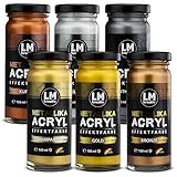LM Metallika 6 x 100 ml gemischte Acryl Metallic Farben - Acrylfarben für...