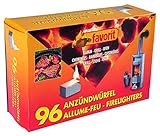 Alschuh Favorit Anzündwürfel weiß, 96 Stück - Kerosinbasierte Anzünder für Kamin,...