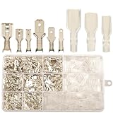 540pcs Flachsteckhülsen Set 2,8 mm 4,8 mm 6,3 mm, Kabelschuhe Set Flachstecker Männlich...