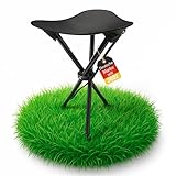 BigDean Campinghocker faltbar & Ultraleicht schwarz - robuster Dreibeinhocker tragbarer...