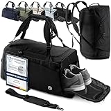 Sporttasche Trainingstasche + Rucksack-Funktion, Schuhfach, Nassfach | 40/60L...