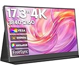 HONGO 4K Portable Monitor 17,3 Zoll 3840×2160 Tragbarer Monitor IPS 100% sRGB,...