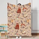 Waldtiere, Babydecke, Wald, Eichhörnchen, Kaninchen, Bär, Flanell, Überwurfdecke,...