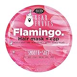 Bear Fruits Flamingo Glatt + Weich Haarmaske mit wiederverwendbarer Haube, 20ml