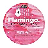 Bear Fruits Flamingo Glatt + Weich Haarmaske mit wiederverwendbarer Haube, 20ml