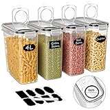 Withosent 4L Vorratsdosen Luftdicht 4er Set, Aufbewahrungsbox Küche mit Deckel aus...