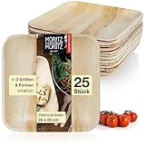 Moritz & Moritz 25-tlg Palmblatt Geschirr Eckig 25x25cm - 25 Nachhaltige Einwegteller -...