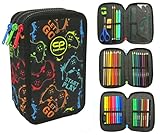CoolPack XXL Federtasche, federmäppchen Junge, Federmappe Federmäppchen groß 44-teilig...