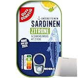 Gut&Günstig Sardinenfilets in Sonnenblumenöl mit Zitrone (125g Packung) + usy...