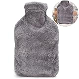 Wärmflasche 2L mit Känguru-Tasche, ONKING Premium Weich Gummi Wärmflasche mit...