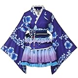 GRACEART Japanischer Kimono Robe Anime Cosplay Kostüm Kleid (S, Blau)