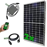 GreenSurfer Balkonkraftwerk mit 800W Wechselrichter mit App - 2x Solarmodule -...