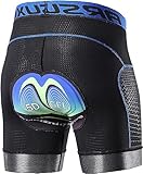 Lixada Radlerhose Herren mit Sitzpolster 5D Gepolsterte Fahrradhose kurz Atmungsaktive...