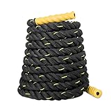 SportPlus Battle Rope, Seillänge 9 Meter, 3,8 cm Durchmesser, hochwertiges Schlagseil...