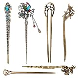 6 Stück Antike Haarnadel, Bronze Haarstab, Retro Hair Sticks, Chinesische Vintage...
