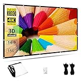 TOWOND Beamer Leinwand 150 Zoll Projektionswand, 16:9 HD 4K Beamerleinwand Faltbare und...