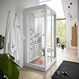 HOME DELUXE - Dampfdusche - WHITE LUXORY XL - Maße: 120 x 90 x 220 cm - inkl. Regendusche...