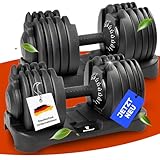 Verstellbare Kurzhantel Set 2x24kg | 12kg |18kg | 24kg | 40kg | 15 Gewichtseinstellungen |...