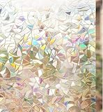 rabbitgoo Fensterfolie Blickdicht Selbsthaftende, Sichtschutzfolie Fenster Bunt,...