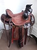 SHOWMEN CRAFT Rough Out Western-Sattelzaumzeug aus Leder, strapazierfähig, 38,1 cm