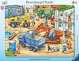 Ravensburger Kinderpuzzle - 06120 Große Baustellenfahrzeuge - Rahmenpuzzle für Kinder ab...