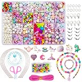 WONDERFORU Perlen zum auffädeln kinder Schmuck Schnurset, DIY Freundschaftsarmbänder...
