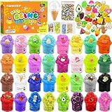 FAMKEEP Fluffy Slime Set 32 Pack, Fluffy Butter Slime Set, Fun Crystal Slime DIY...