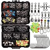160stk/box Angelzubehör Box Kit, inkl.Angeln Haken, Bullet Bass Werfen Sinker Gewichte,...