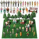 NOLACE Mini Modelleisenbahn Figuren, 60 Stück Miniatur Figuren, Verschieden Sitzende Und...